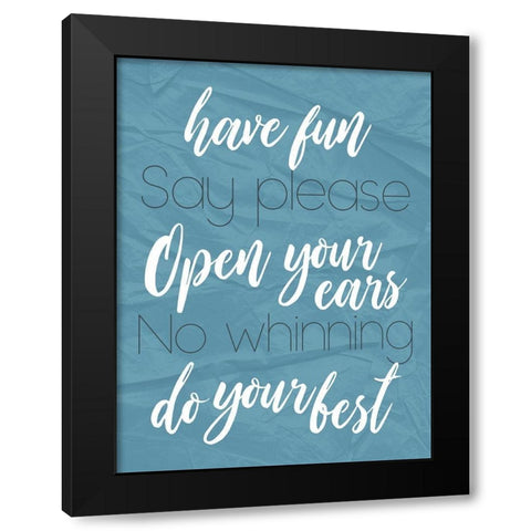 Have fun Black Modern Wood Framed Art Print by Villa, Mlli