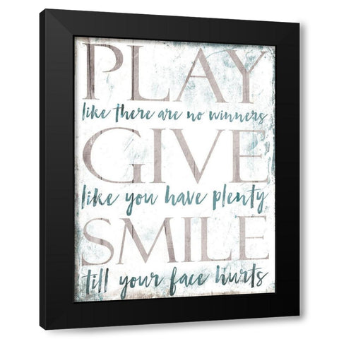 Play Give Black Modern Wood Framed Art Print by Villa, Mlli