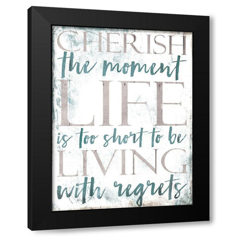 Cherish Life Black Modern Wood Framed Art Print with Double Matting by Villa, Mlli