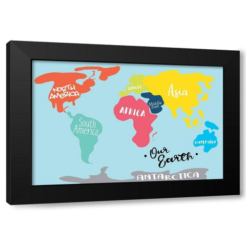 Our Earth Black Modern Wood Framed Art Print by Villa, Mlli