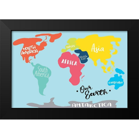 Our Earth Black Modern Wood Framed Art Print by Villa, Mlli