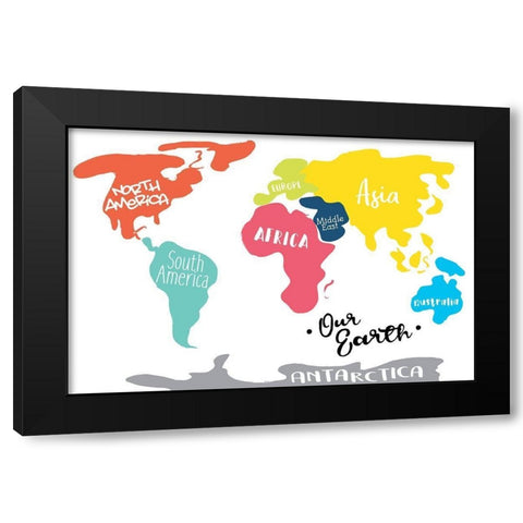 Our Earth Too Black Modern Wood Framed Art Print with Double Matting by Villa, Mlli