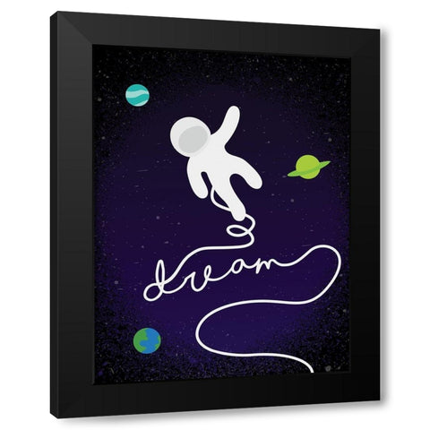 Space Dream Black Modern Wood Framed Art Print by Villa, Mlli