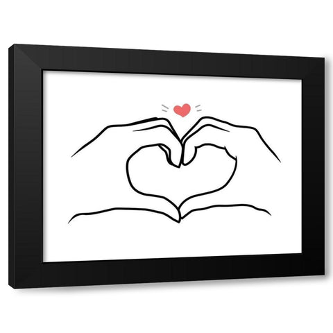 Heart Black Modern Wood Framed Art Print by Villa, Mlli