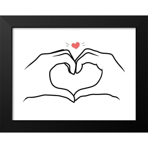 Heart Black Modern Wood Framed Art Print by Villa, Mlli