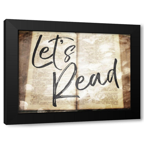 Lets Read Black Modern Wood Framed Art Print by Villa, Mlli