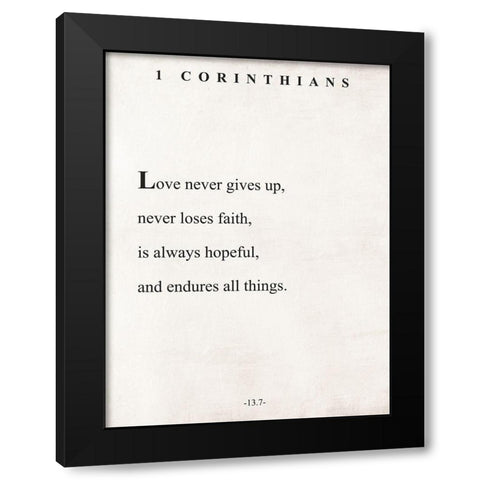 Corinthians Book Page Black Modern Wood Framed Art Print with Double Matting by Villa, Mlli