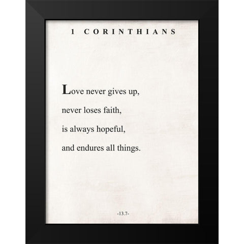 Corinthians Book Page Black Modern Wood Framed Art Print by Villa, Mlli