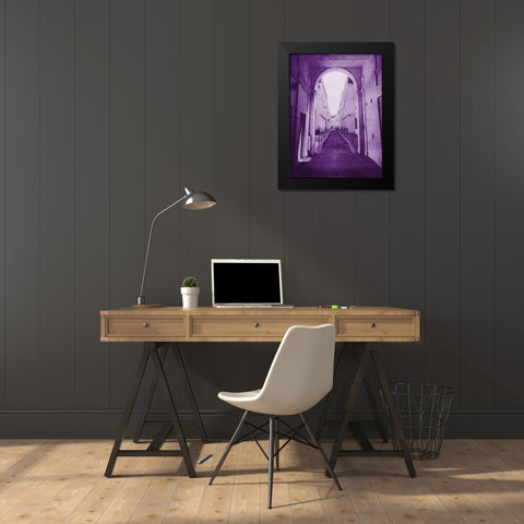 Next Violet Block Black Modern Wood Framed Art Print by Villa, Mlli
