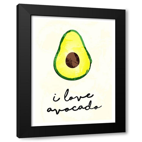 I Love Avocado Black Modern Wood Framed Art Print with Double Matting by Villa, Mlli