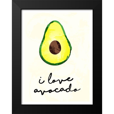 I Love Avocado Black Modern Wood Framed Art Print by Villa, Mlli