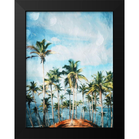 Beach Palm Out Black Modern Wood Framed Art Print by Villa, Mlli