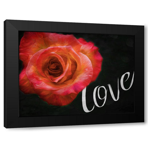 Love Flower Black Modern Wood Framed Art Print with Double Matting by Villa, Mlli