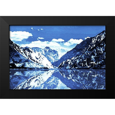 Blue Mountain Black Modern Wood Framed Art Print by Villa, Mlli