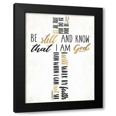Three Quote Cross Too Black Modern Wood Framed Art Print by Villa, Mlli