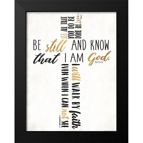 Three Quote Cross Too Black Modern Wood Framed Art Print by Villa, Mlli