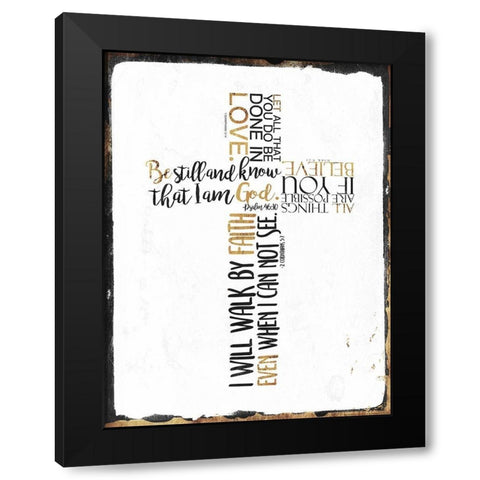 Four Quote Cross Black Modern Wood Framed Art Print by Villa, Mlli