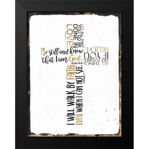 Four Quote Cross Black Modern Wood Framed Art Print by Villa, Mlli