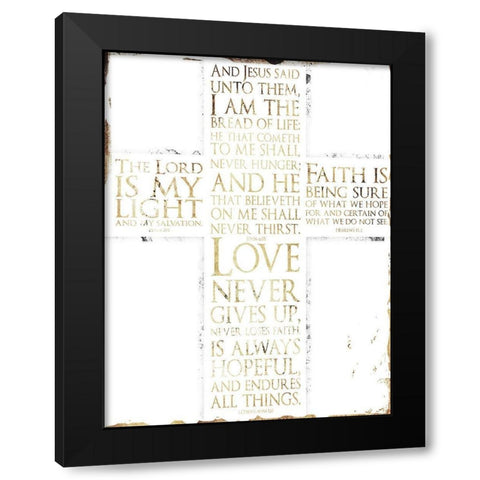 Text Cross Black Modern Wood Framed Art Print by Villa, Mlli