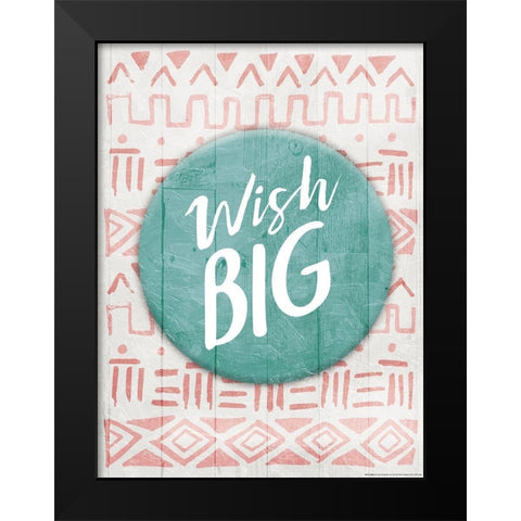 Wish Big Reverse Black Modern Wood Framed Art Print by Villa, Mlli