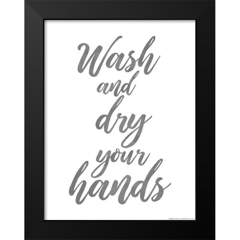 Wash And Dry Black Modern Wood Framed Art Print by Villa, Mlli
