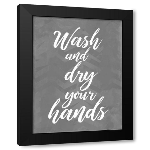 Wash And Dry Black Modern Wood Framed Art Print by Villa, Mlli