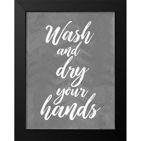 Wash And Dry Black Modern Wood Framed Art Print by Villa, Mlli