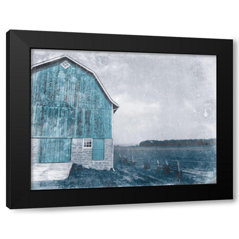 Blue Barn Mate Black Modern Wood Framed Art Print by Villa, Mlli