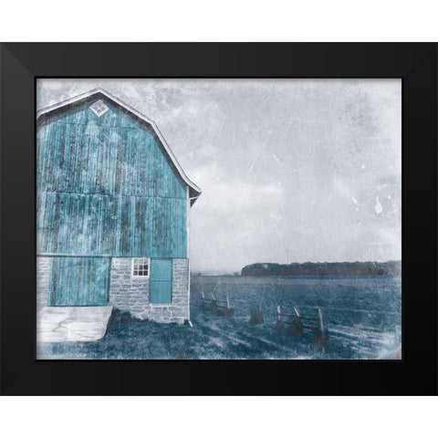 Blue Barn Mate Black Modern Wood Framed Art Print by Villa, Mlli