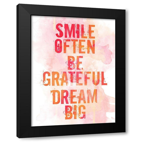 Smile Black Modern Wood Framed Art Print by Villa, Mlli