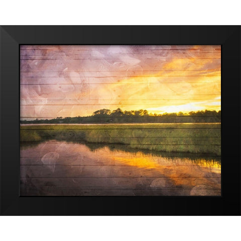 Marsh Sunset Black Modern Wood Framed Art Print by Villa, Mlli