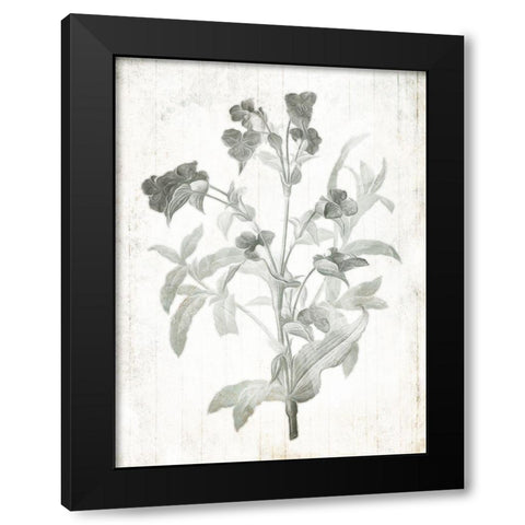 Soft Flowers On Wood Black Modern Wood Framed Art Print with Double Matting by Villa, Mlli