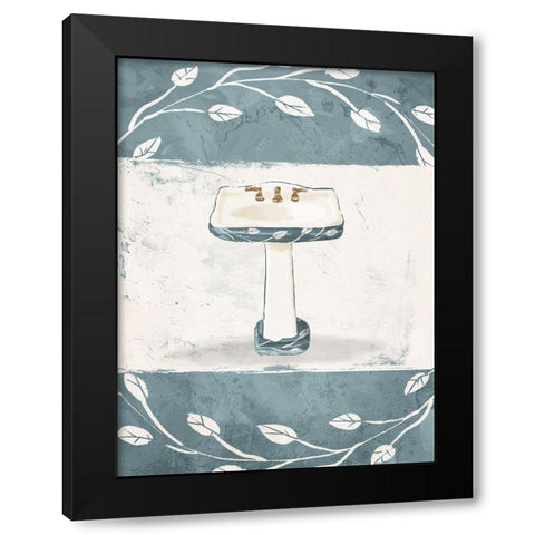 Floral Sink Black Modern Wood Framed Art Print with Double Matting by Villa, Mlli