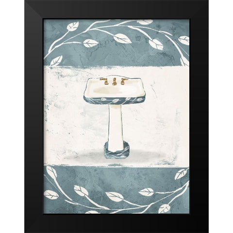 Floral Sink Black Modern Wood Framed Art Print by Villa, Mlli