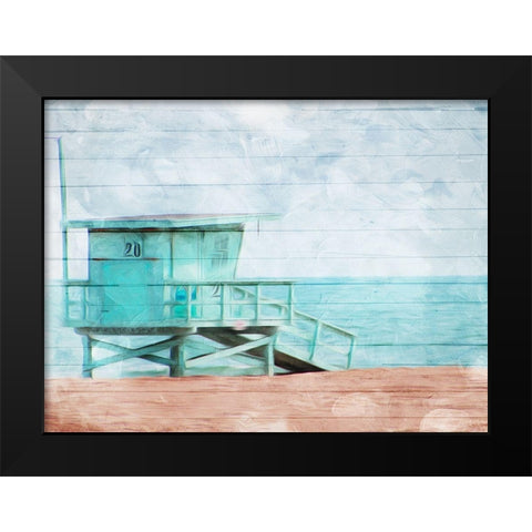 Lifegaurd Station Black Modern Wood Framed Art Print by Villa, Mlli