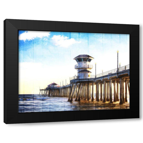 Huntington Pier Black Modern Wood Framed Art Print by Villa, Mlli