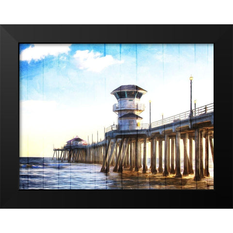 Huntington Pier Black Modern Wood Framed Art Print by Villa, Mlli