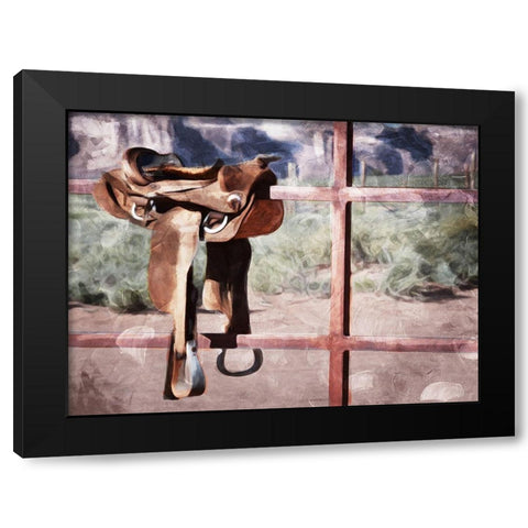 Saddle Up Black Modern Wood Framed Art Print with Double Matting by Villa, Mlli