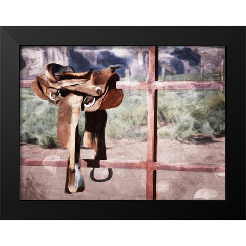 Saddle Up Black Modern Wood Framed Art Print by Villa, Mlli