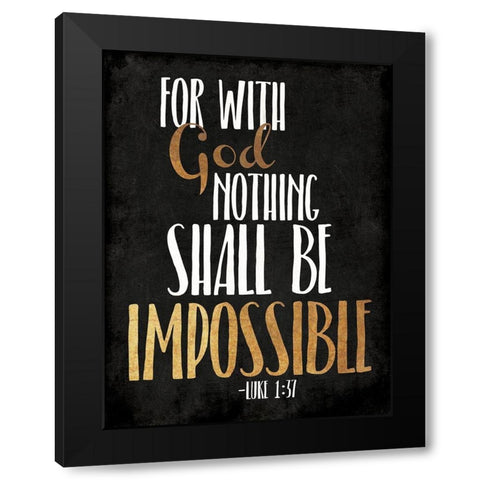 Be Impossible Black Modern Wood Framed Art Print by Villa, Mlli