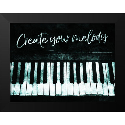 Create Your Melody Black Modern Wood Framed Art Print by Villa, Mlli