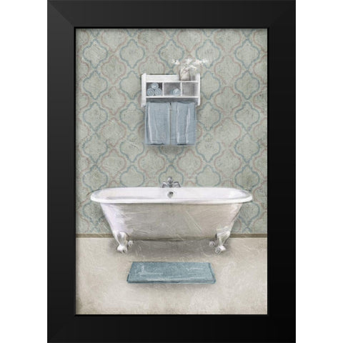 Vintage Bath Black Modern Wood Framed Art Print by Villa, Mlli