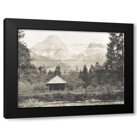 Lonely Booth Black Modern Wood Framed Art Print by Villa, Mlli