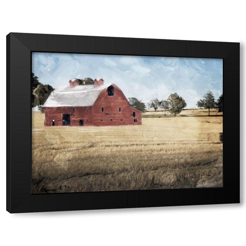 Farmhouse On The Hay Black Modern Wood Framed Art Print with Double Matting by Villa, Mlli