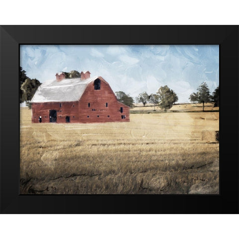 Farmhouse On The Hay Black Modern Wood Framed Art Print by Villa, Mlli