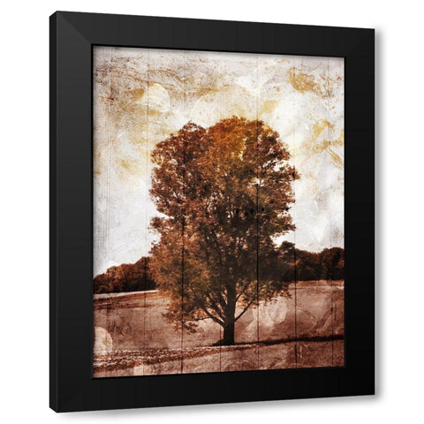 Lonely Fall Tree Black Modern Wood Framed Art Print by Villa, Mlli
