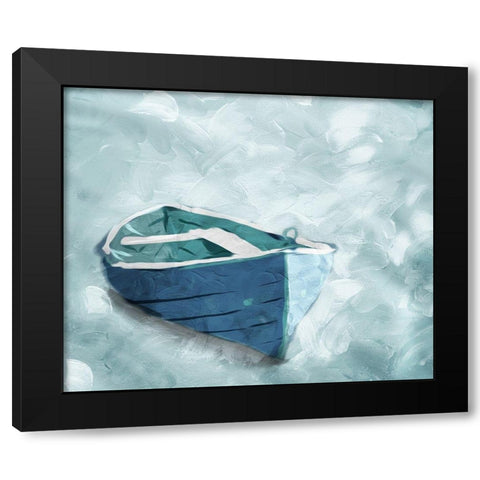 Lonely Boat Black Modern Wood Framed Art Print with Double Matting by Villa, Mlli