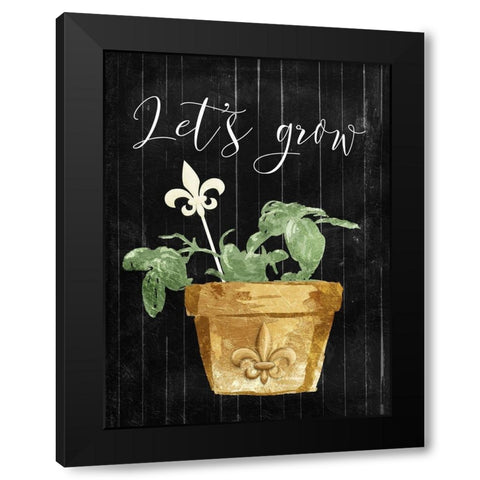 Lets Grow Black Modern Wood Framed Art Print with Double Matting by Villa, Mlli