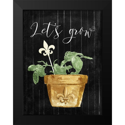 Lets Grow Black Modern Wood Framed Art Print by Villa, Mlli