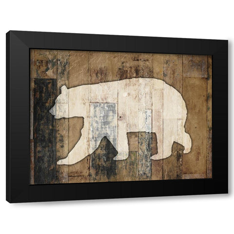Look At Me Bear Black Modern Wood Framed Art Print by Villa, Mlli